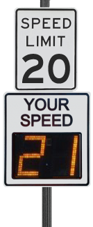 Image of speed limit sign with radar