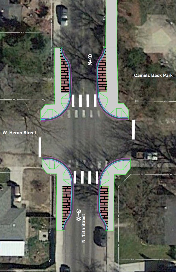 Image of bulb outs at intersection