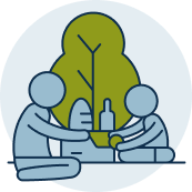 Two picnic people icon