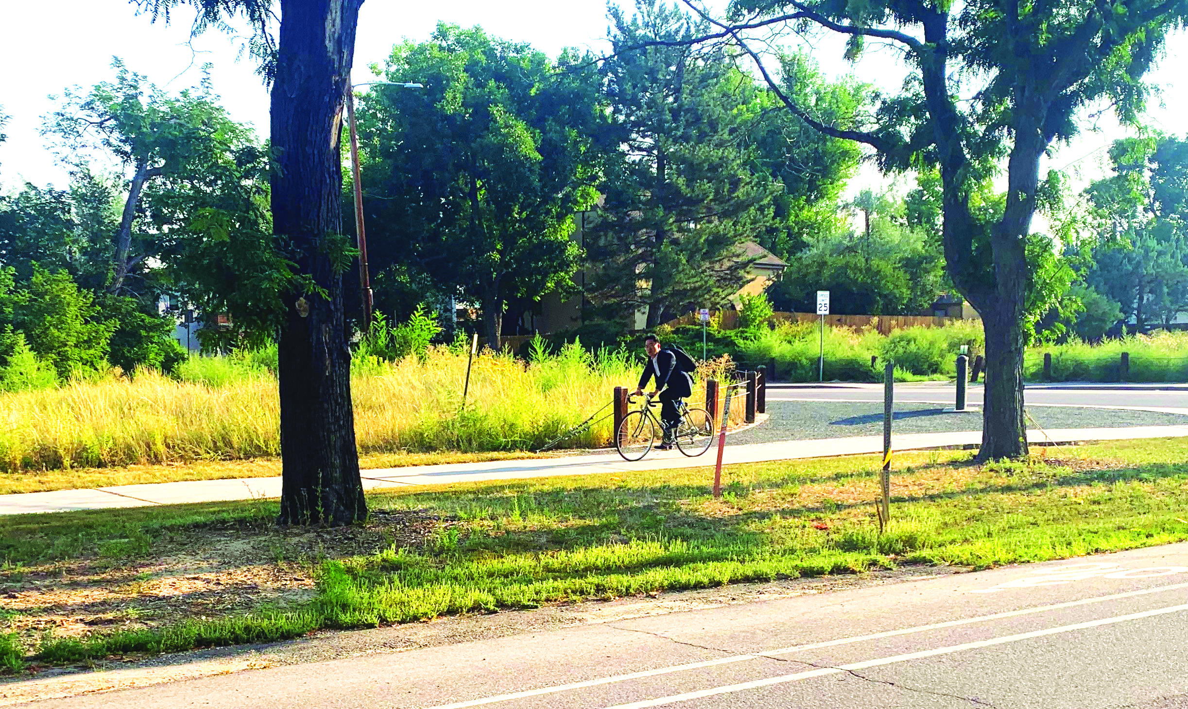 Photo of cyclist using the Historic Buchtel Boulevard Trail