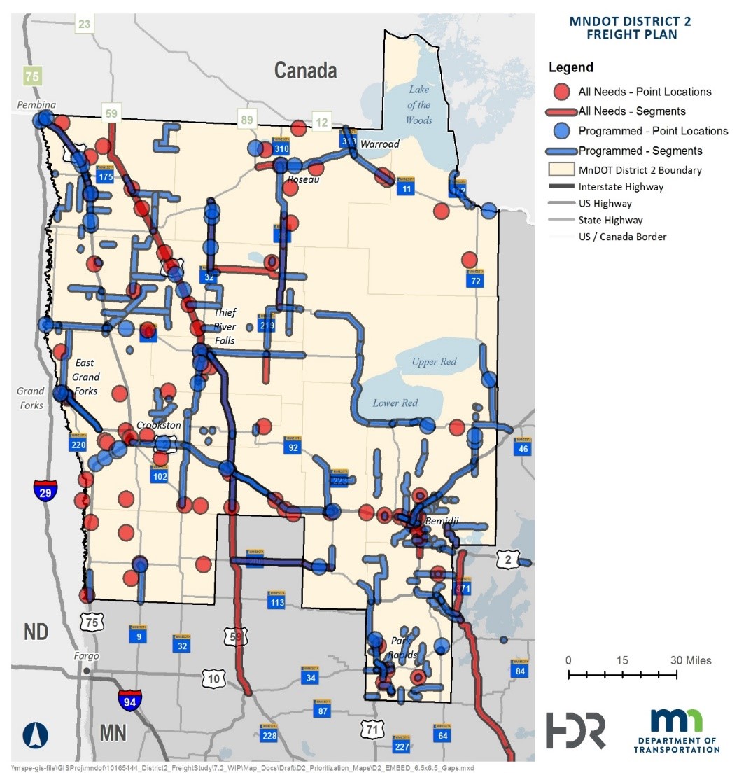 Map of needs and projects in District 2