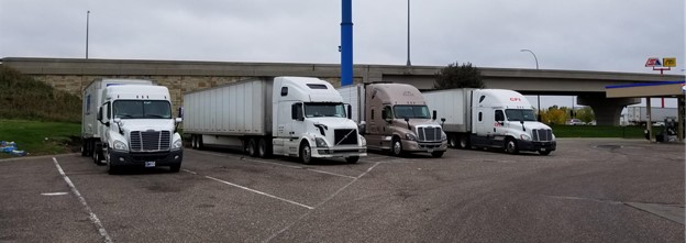 Trucks parked in Minnesota