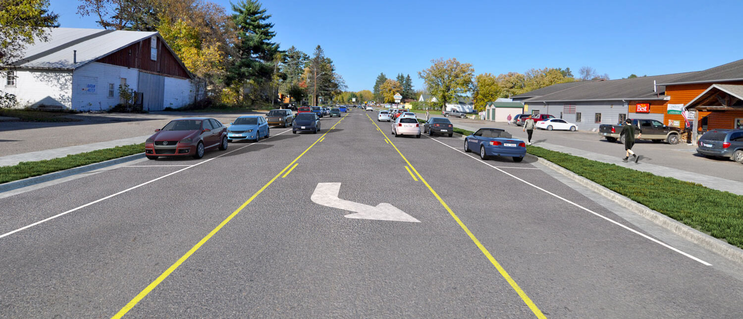 Example rending of center turn lane