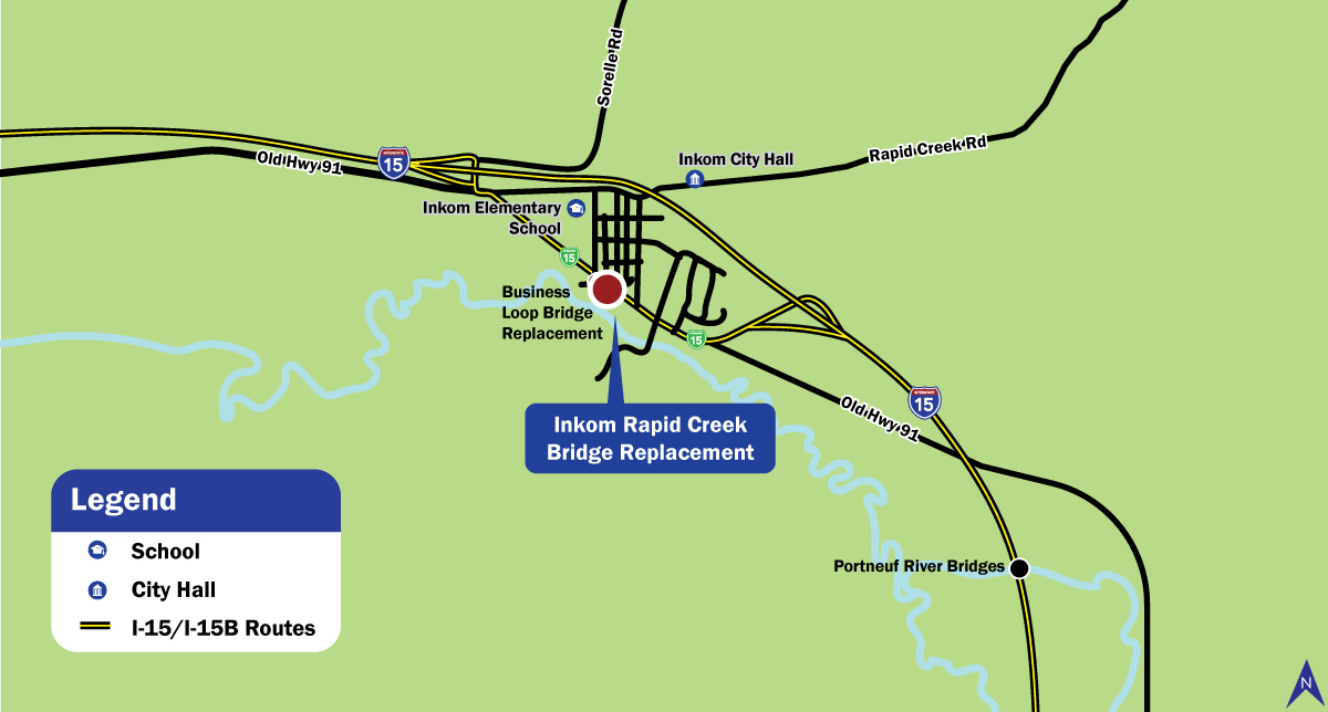Map showing location of Rapid Creep Bridge proposed replacement.