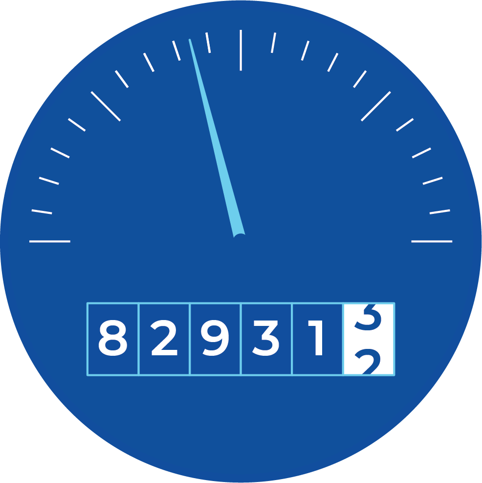 Illustration of a mileage counter