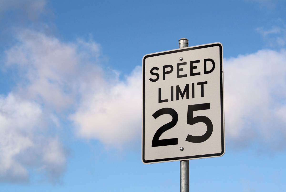 Photograph of speed limit sign