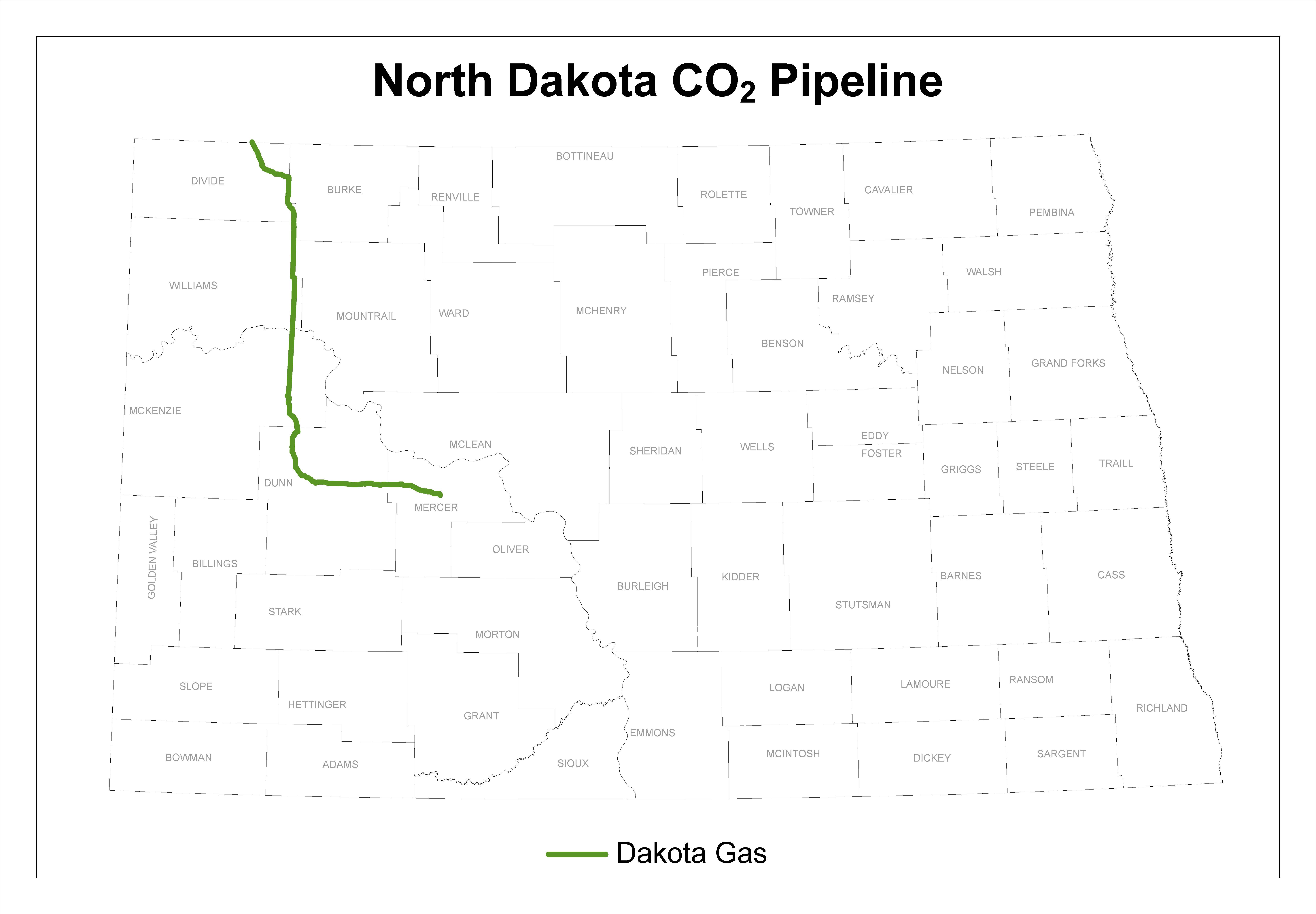 ND CO2 pipeline map