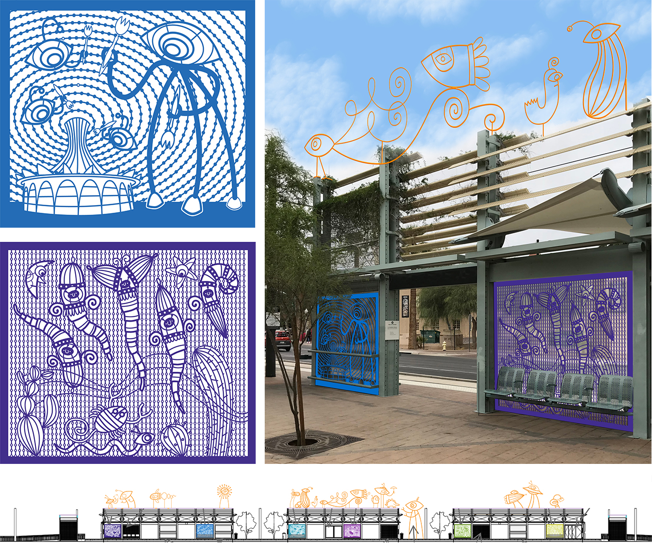 Art concepts by Pete Goldlust for 25th Ave and Dunlap Station