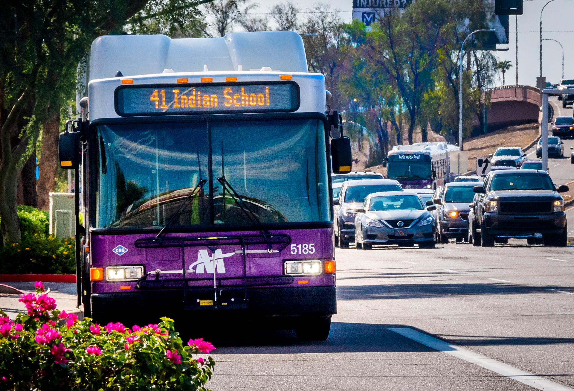 Front view of Valley Metro bus