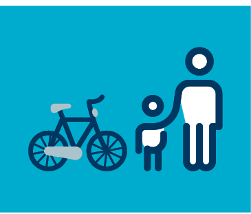 Bicycle and pedestrian icon