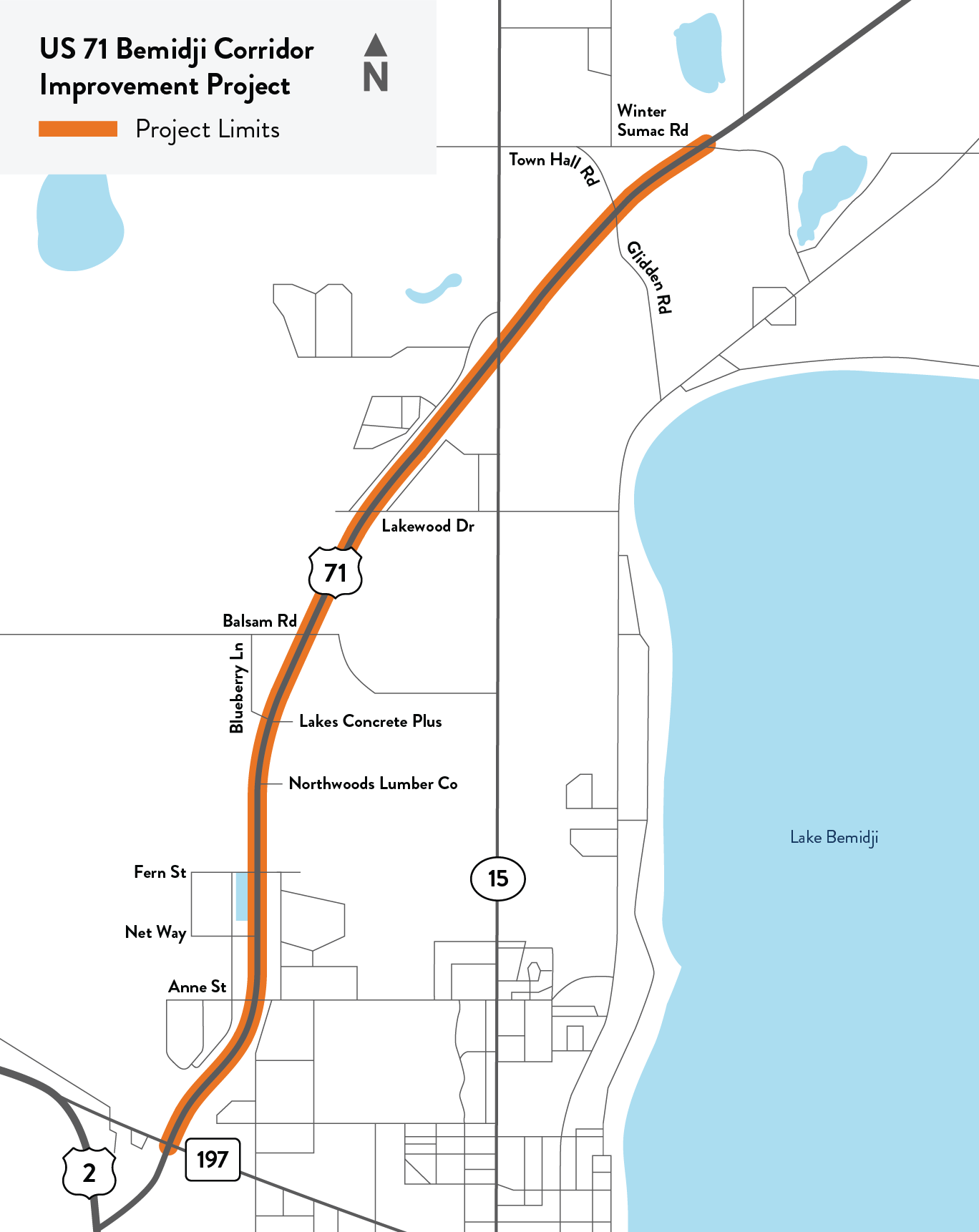US 71 project area map