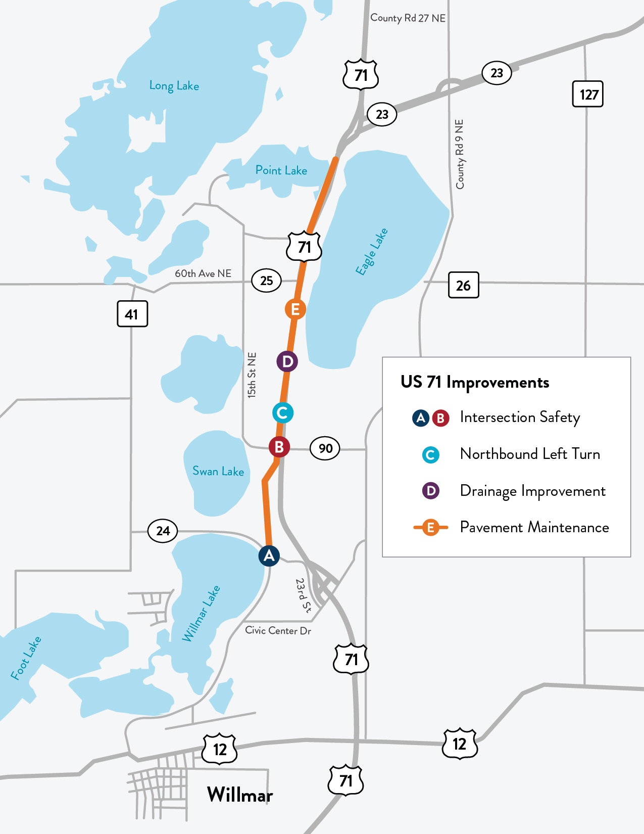 Hwy 71 project map